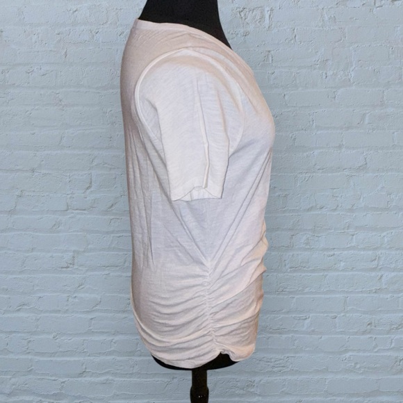 NWT LANE BRYANT V-Neck Ruched-Side Tee - 10/12 White - Picture 4 of 13